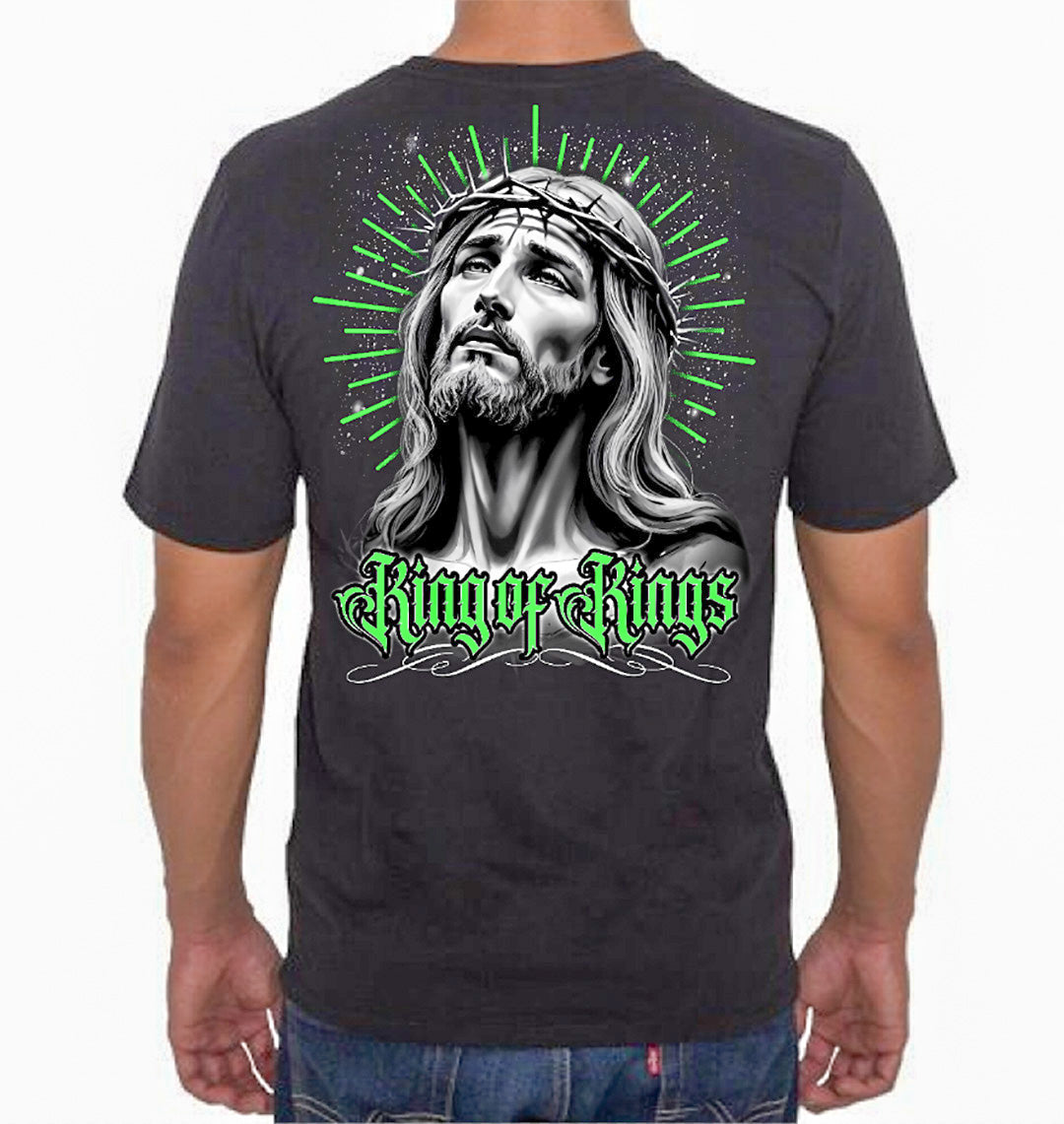Short Sleeve T Shirts - Jesus Christ King of the King